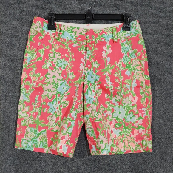 Lilly Pulitzer Shorts Womens 2‎ Chipper Short Floral Print Summer Preppy Casual - Picture 1 of 10